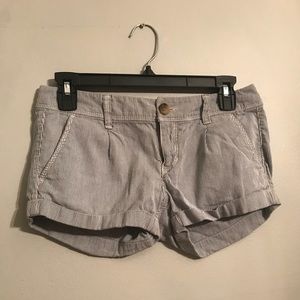 Navy Blue And White Striped Shorts